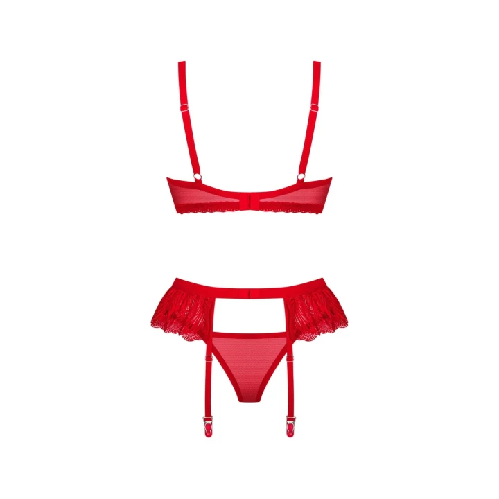Zestaw bielizny dla kobiet Chilisa 3-częściowy M/L w intensywnej czerwieni