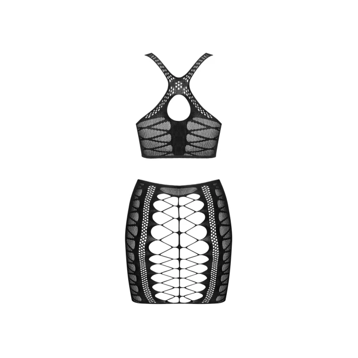 Zjawiskowy zestaw składający się z eleganckiego topu i spódnicy w kolorze czarnym S/M/L