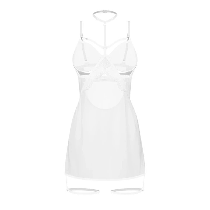 Elegancka biała koszulka Arrowel z regulowanym chokerem, rozmiar 2XL/3XL