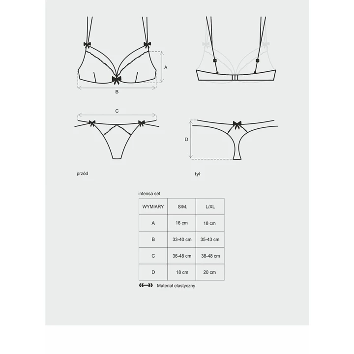 Komplet bielizny koronkowej L/XL - elegancki zestaw z biustonoszem i stringami