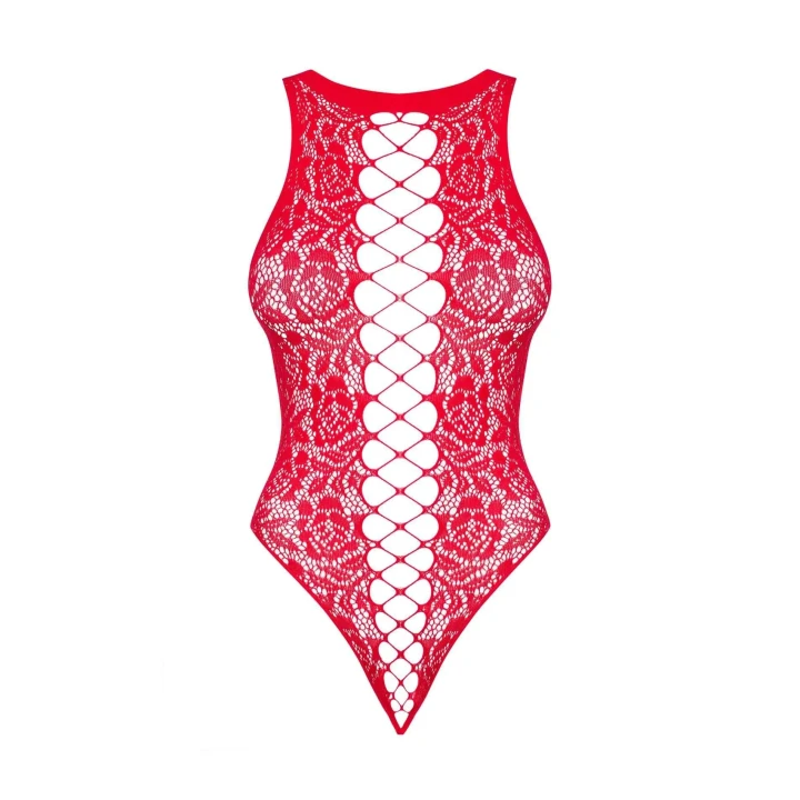 Seksowne body czerwone B120 z otwartymi plecami, rozmiary S/M/L