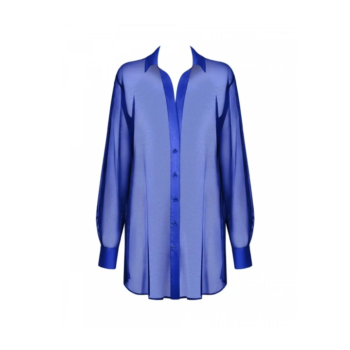 Babydoll niebieski XL/XXL, elegancka bielizna nocna z prześwitującym materiałem