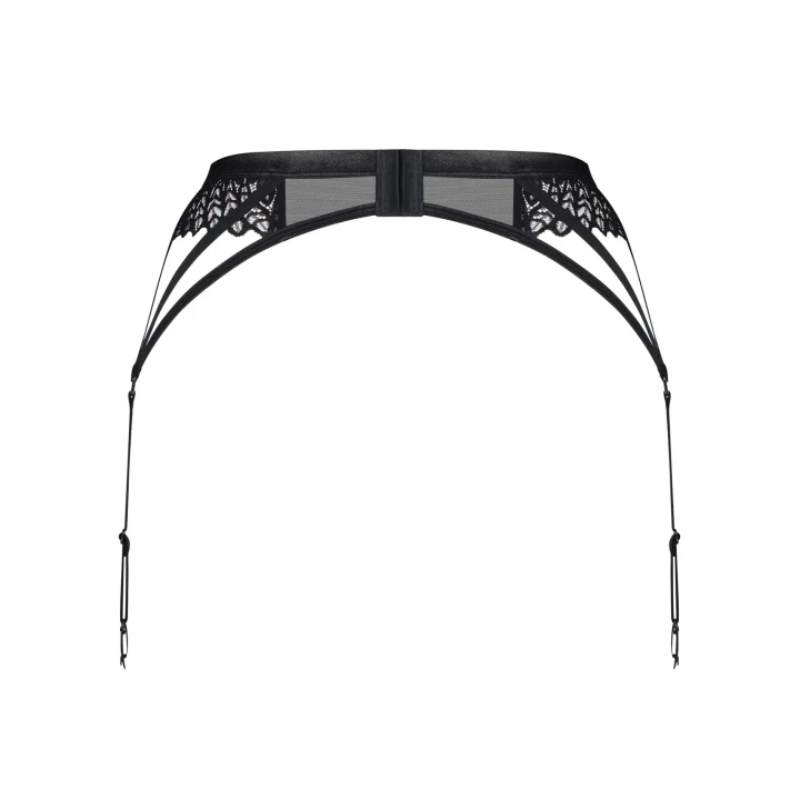 Pas do pończoch Donarella, rozmiar M/L, czarny, minimalistyczny design, regulowane paski