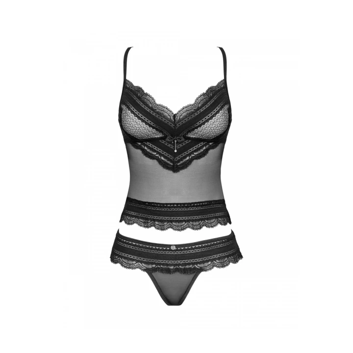 Komplet bielizny koronkowej Ivannes 2-częściowy w kolorze czarnym 2XL/3XL