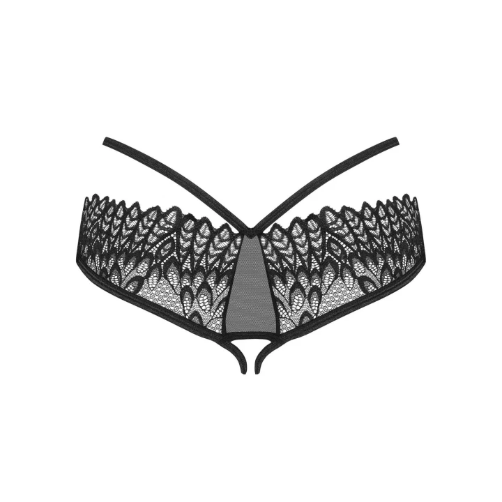 Figi otwarte Donarella XL/2XL z koronką, czarne, seksowne i eleganckie