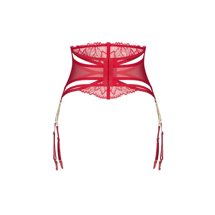 Pas do pończoch Matildea 2XL/3XL - elegancki, komfortowy, seksowny, czerwony