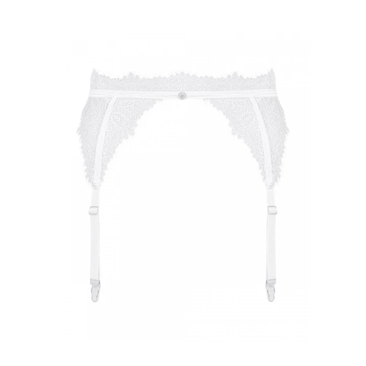 Pas do pończoch Bianelle biały L/XL z koronką i regulowanymi paskami