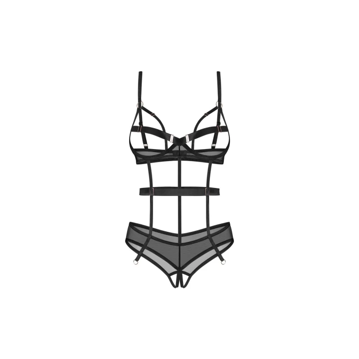 Body otwarte Euridia XL/2XL w kolorze klasycznej czerni, z regulowanymi ramiączkami