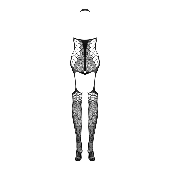 Bodystocking F240 XL/XXL z roślinnym motywem, elegancki i zmysłowy design