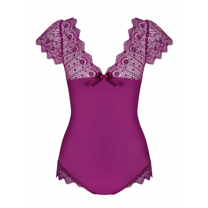 Body Bielizna-Moketta w kolorze fioletowym, rozmiar L/XL, z koronkowymi detalami
