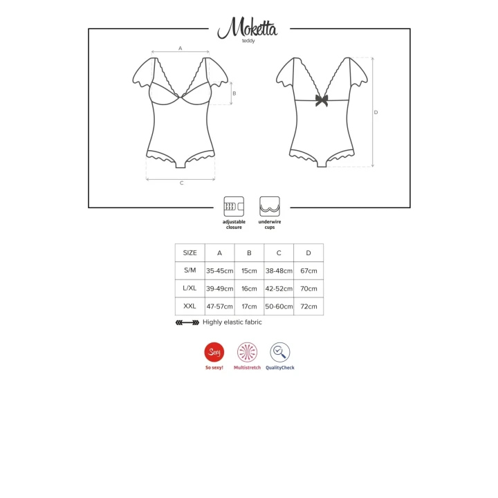 Body Bielizna-Moketta w kolorze fioletowym, rozmiar L/XL, z koronkowymi detalami