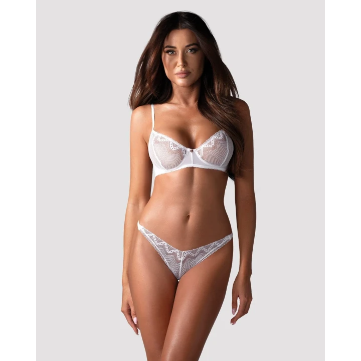 Elegancki komplet bielizny nocnej XL/2XL z koronką i regulowanymi ramiączkami