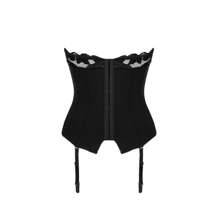 Gorset damski Editya XS/S, czarny, elegancki z regulowanymi paskami do pończoch