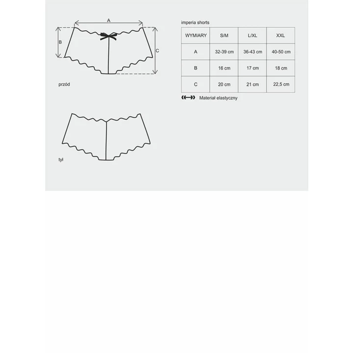 Kuszące szorty koronkowe Bielizna-Idillia w rozmiarze S/M z kwiatowym motywem