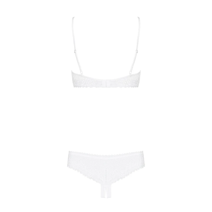 Zestaw bielizny Alabastra 2-częściowy S/M - elegancki półbiustonosz i stringi z koronką