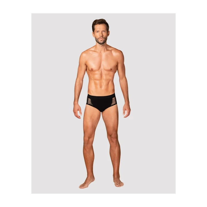 Seksowne slipy M101 z wycięciami | Elegancki czarny kolor | S/M/L