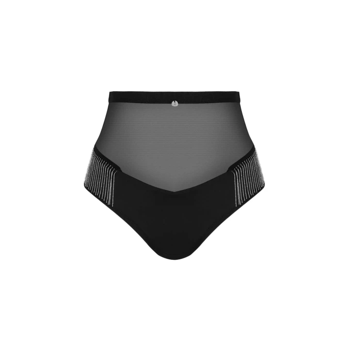 Eleganckie figi z wysokim stanem Bielizna-Milladis M/L z koralikami i siateczką