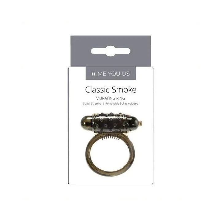 Wibrujący pierścień erekcyjny Me You Us Classic Smoke dla par, kolor dymny