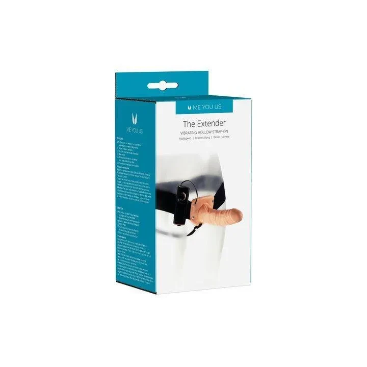 Wibrujący strap-on z wydłużoną protezą, regulowana prędkość, 17 cm długości