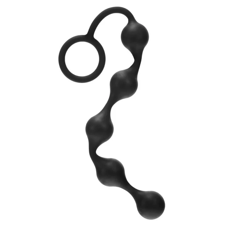 Kulki analne z medycznego silikonu Plug-Onyx, elastyczne, bezpieczne, 20.5 cm