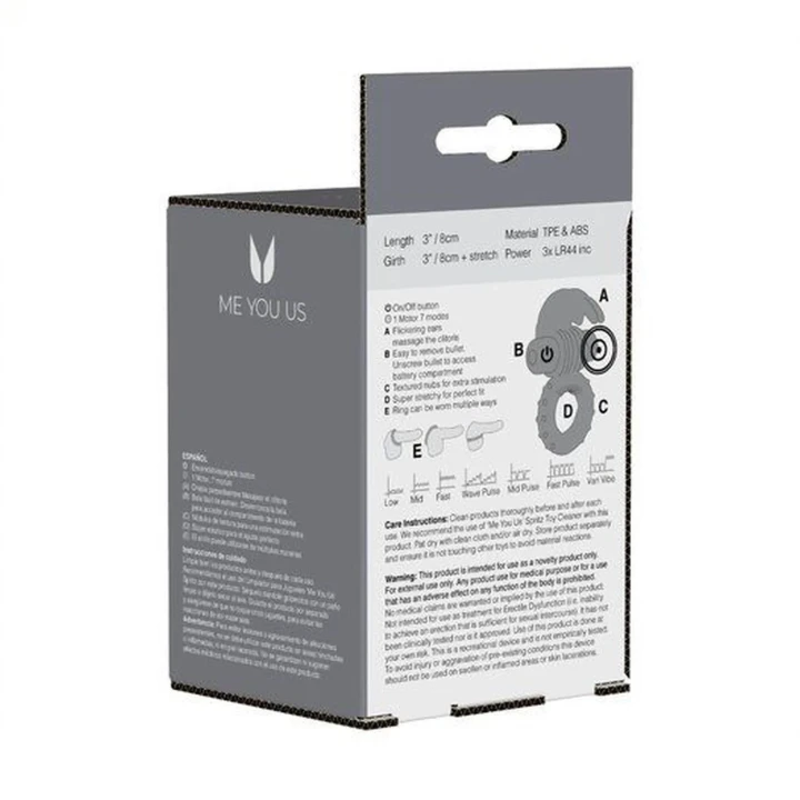 Pierścień erekcyjny Me You Us Hopping Hare z 7 trybami wibracji, fioletowy