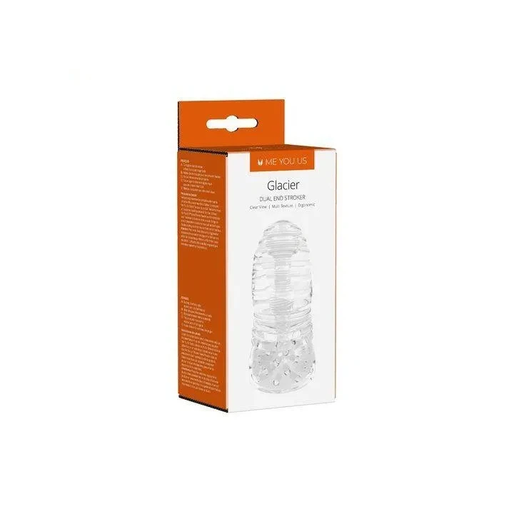 Masturbator mężczyzn z podwójnym otworem, przezroczysty i wodoodporny, TPE 14.5 cm