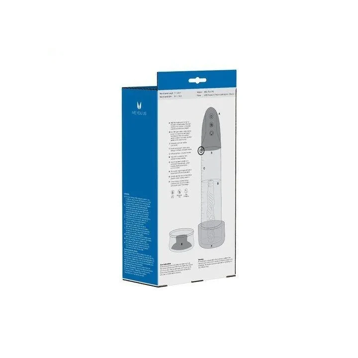 Automatyczny masturbator z funkcją pompowania Me You Us Platinum Duo przezroczysty/czarny