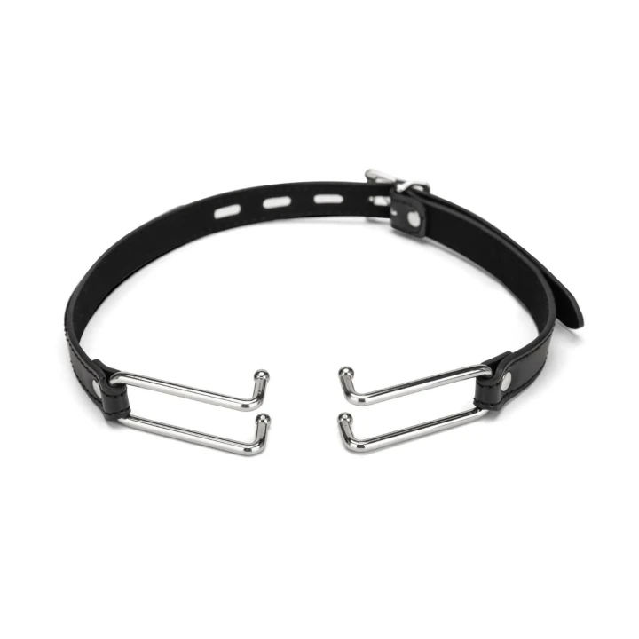 Knebel BDSM Me You Us Black Spider Gag 2 z regulowanym paskiem, PU skóra