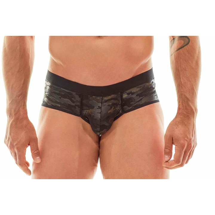Eleganckie męskie majtki typu briefs w wzorze moro - Electro Brief S
