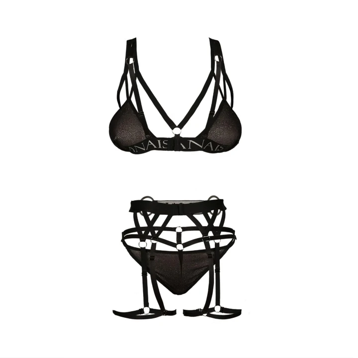 Zestaw bielizny erotycznej HARLO BLUE SET, rozmiar SUPER XXL/XXXL, 3 częściowy