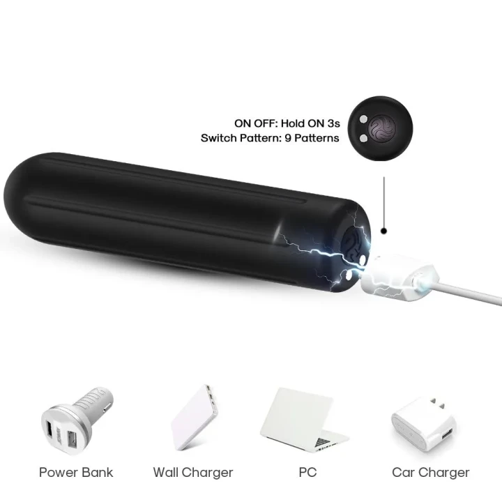 Wibrator wodoodporny z silnikiem o wysokiej mocy, czarny, silikonowy Rock Black