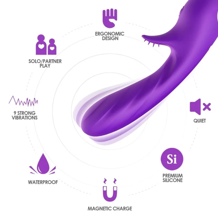 Wibrator ergonomiczny dla kobiet Romance Purple – silikoniczny, wodoodporny, 9 trybów