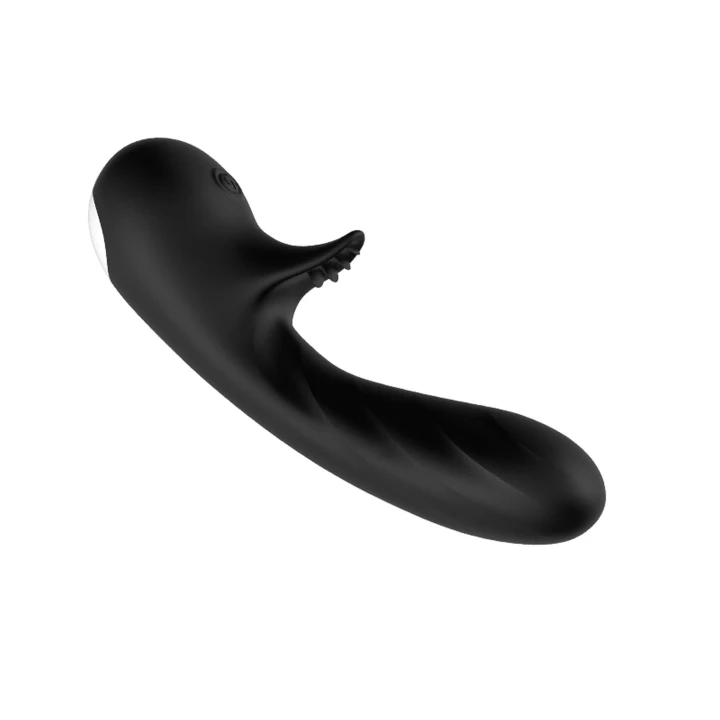 Wibrator ergonomiczny do stymulacji punktu G, czarny silikonowy, 9 trybów wibracji