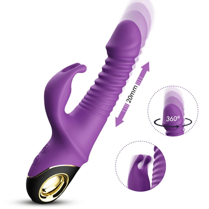 Wibrator pulsacyjny Zing Purple z silikonu, 9 trybów wibracji, wodoodporny, ergonomiczny