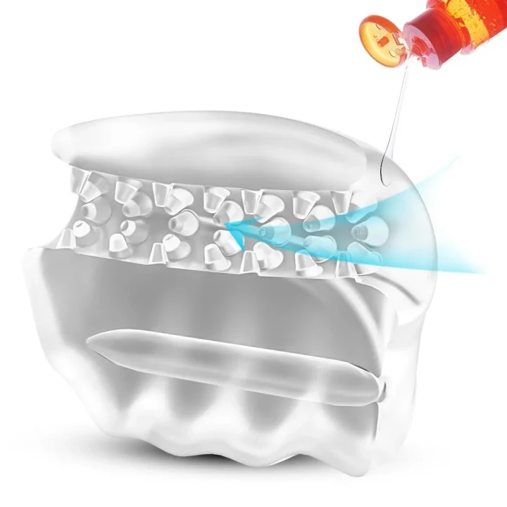 Męski masturbator wibracyjny, przezroczysty, 10 trybów wibracji, wodoodporny