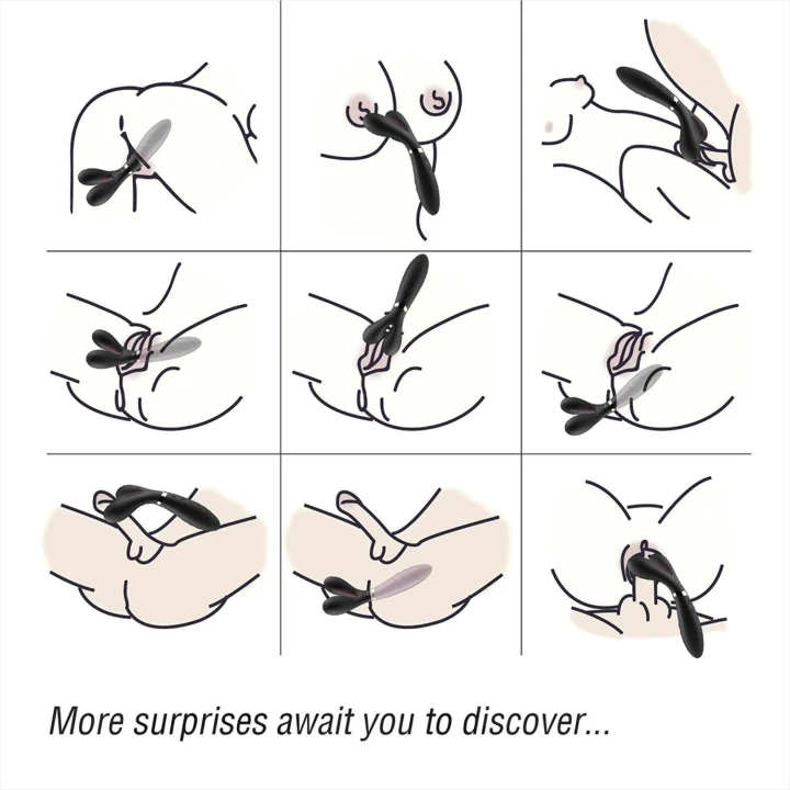 Wszechstronna zabawka intymna Y-Wand w kolorze czarnym, silikonowa, wodoodporna, wibracyjna