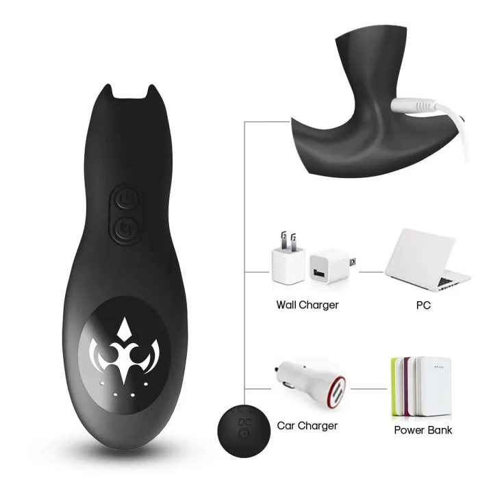 Masażer prostaty Bat King Black - wodoodporny, wibrujący, ergonomiczny, USB