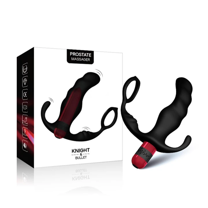 Męski masażer prostaty, ergonomiczny, wodoodporny, z 9 trybami wibracji, czarny