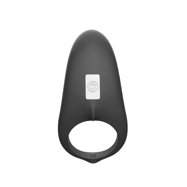 Pierscień erekcyjny Shark Black z 9 prędkościami wibracji, wodoodporny silikonowy