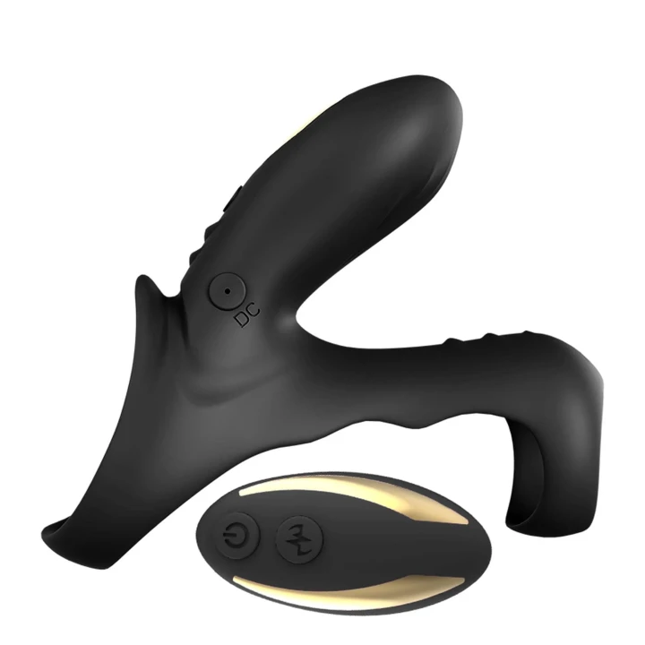 Wibracyjny pierścień erekcyjny zdalnie sterowany, czarny, 9 trybów, wodoodporny