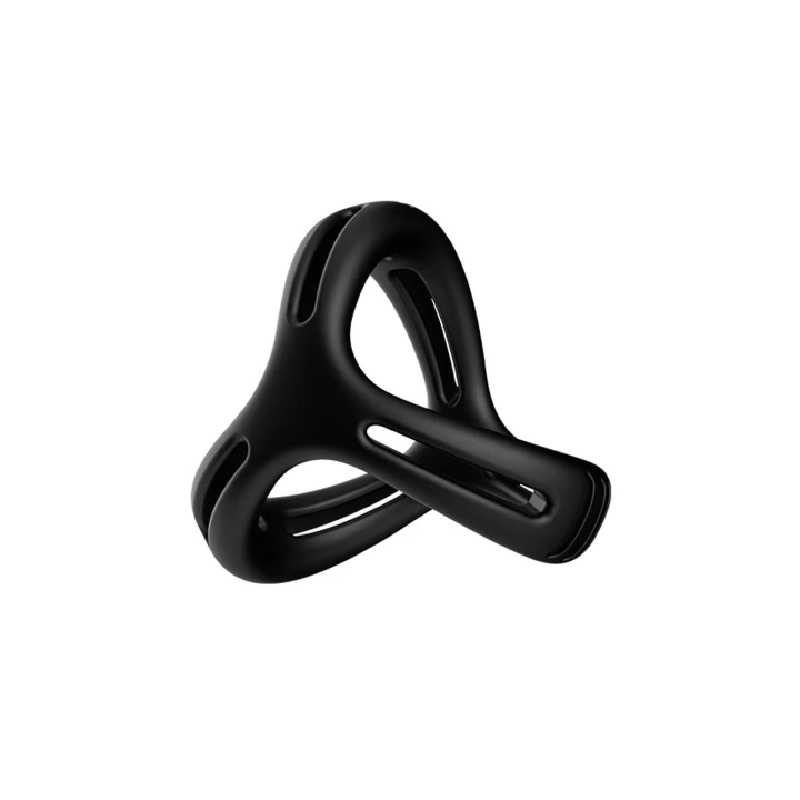 Rozciągliwy pierścień erekcyjny w kolorze czarnym, silikon medyczny, intensyfikacja przyjemności