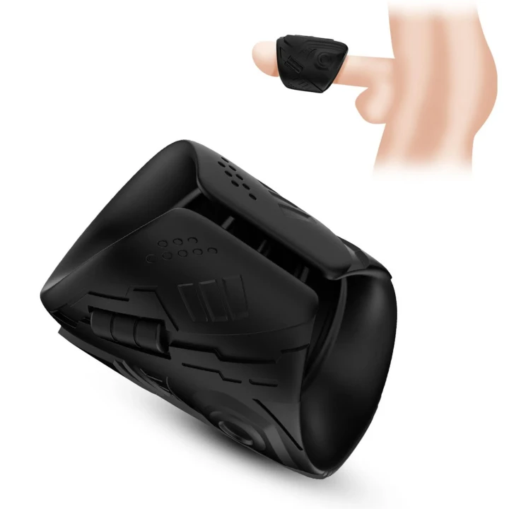 Wibrująca nakładka Mechwarrior Black z 9 funkcjami, silikonowa, kompaktowa 8,2 cm