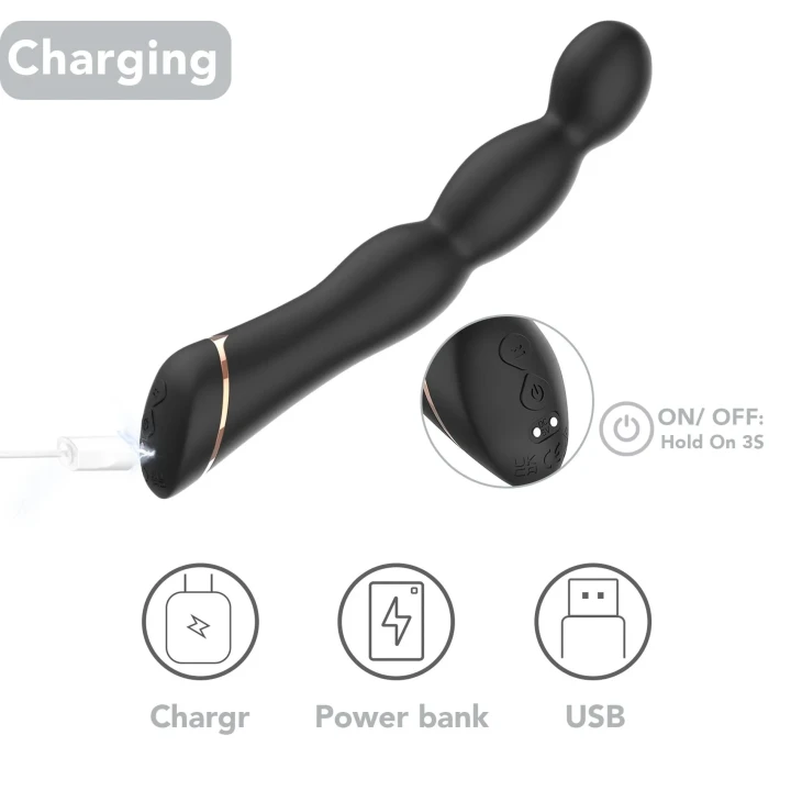 Wibrator do stymulacji punktu G, ergonomiczny, 9 trybów wibracji, czarny