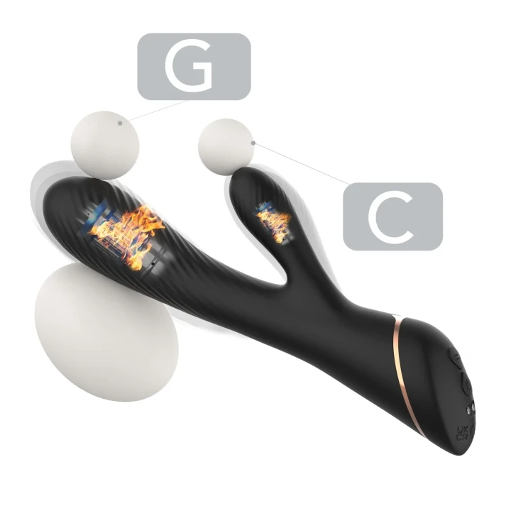 Stymulator łechtaczki Hare Black z 9 funkcjami wibracji, silikon medyczny, wodoodporny