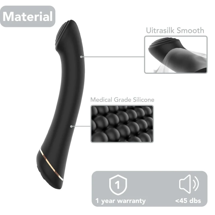 Wibrator punktu G Gwand Black, 9 trybów wibracji, silikon medyczny, wodoodporny