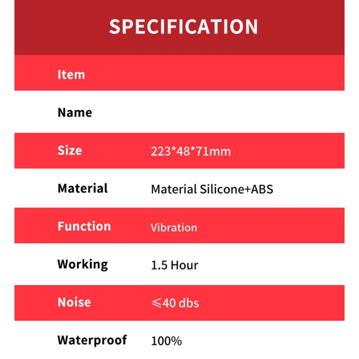 Wibrator trójpunktowy silikonowy z 9 trybami wibracji, wodoodporny, cichy