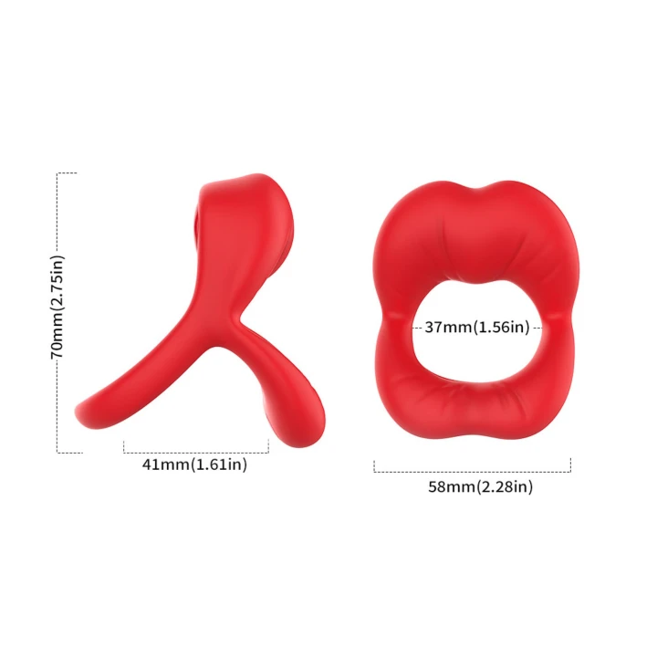 Stymulator łechtaczkowy Big Mouth Red z 9 trybami wibracji, silikon i ABS, wodoodporny