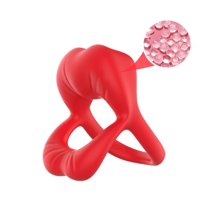 Stymulator łechtaczkowy Big Mouth Red z 9 trybami wibracji, silikon i ABS, wodoodporny