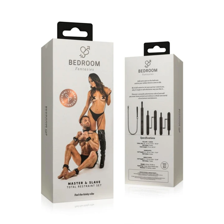 Zestaw do dominacji i uległości - Total Restraint w kolorze czarnym