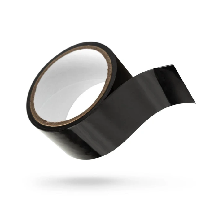 Taśma do bondage - czarna, PVC, długość 20 m, idealna do BDSM i intensyfikacji doznań